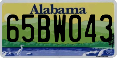 AL license plate 65BW043