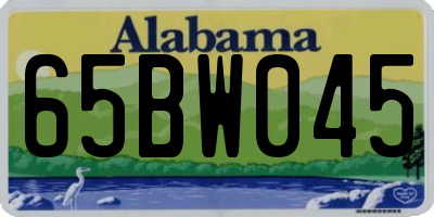 AL license plate 65BW045