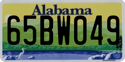 AL license plate 65BW049