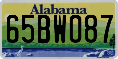 AL license plate 65BW087
