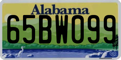 AL license plate 65BW099