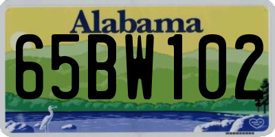 AL license plate 65BW102