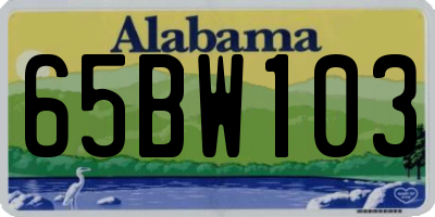 AL license plate 65BW103