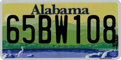 AL license plate 65BW108