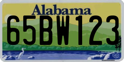 AL license plate 65BW123