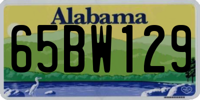 AL license plate 65BW129