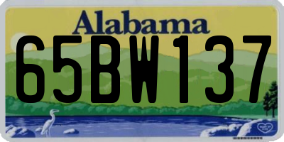 AL license plate 65BW137