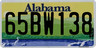 AL license plate 65BW138