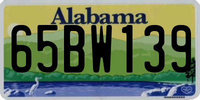 AL license plate 65BW139