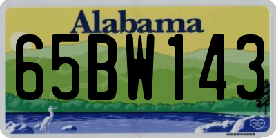 AL license plate 65BW143
