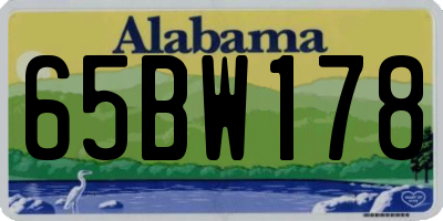 AL license plate 65BW178