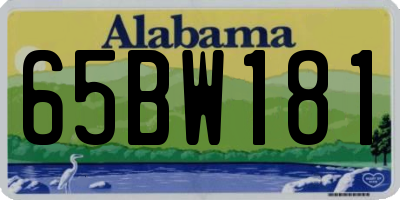 AL license plate 65BW181