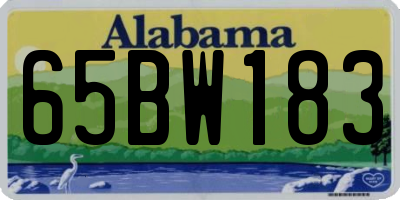 AL license plate 65BW183
