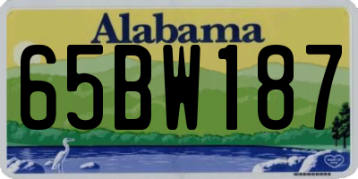 AL license plate 65BW187