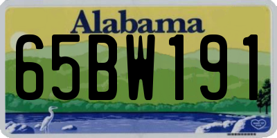 AL license plate 65BW191