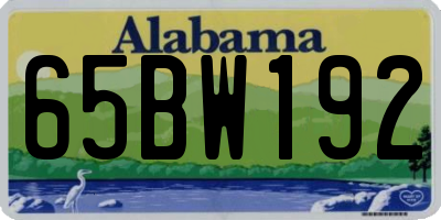 AL license plate 65BW192