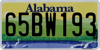 AL license plate 65BW193