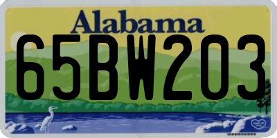 AL license plate 65BW203