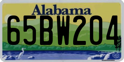 AL license plate 65BW204