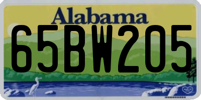AL license plate 65BW205
