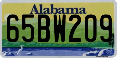 AL license plate 65BW209