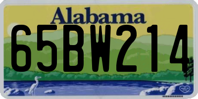 AL license plate 65BW214