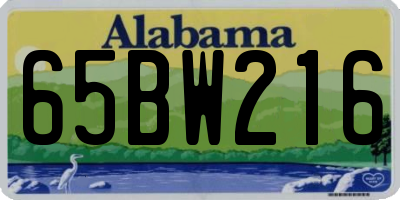 AL license plate 65BW216