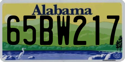 AL license plate 65BW217