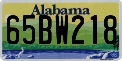 AL license plate 65BW218