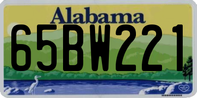 AL license plate 65BW221