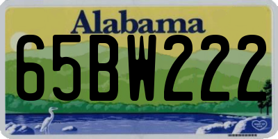 AL license plate 65BW222