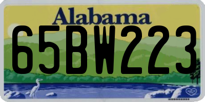 AL license plate 65BW223