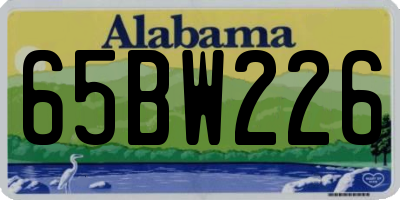 AL license plate 65BW226