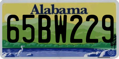 AL license plate 65BW229