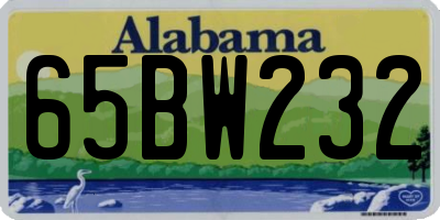 AL license plate 65BW232