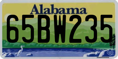 AL license plate 65BW235