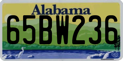 AL license plate 65BW236