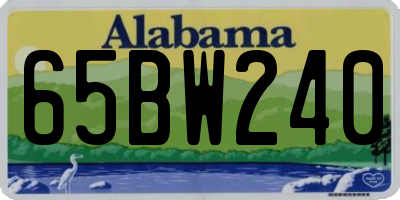 AL license plate 65BW240