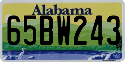 AL license plate 65BW243