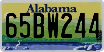 AL license plate 65BW244