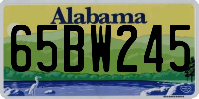 AL license plate 65BW245