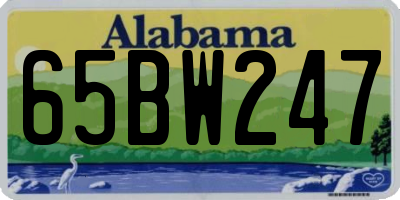 AL license plate 65BW247