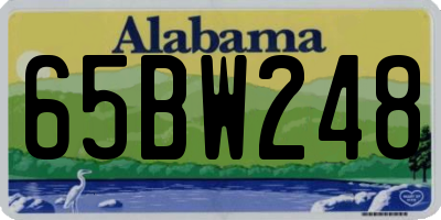 AL license plate 65BW248
