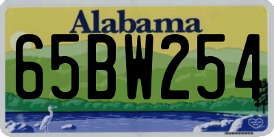 AL license plate 65BW254