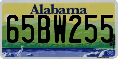 AL license plate 65BW255
