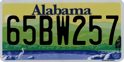 AL license plate 65BW257