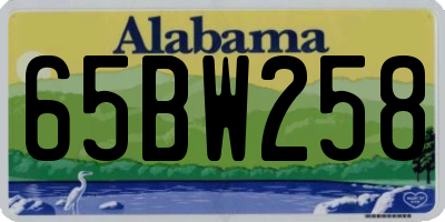 AL license plate 65BW258