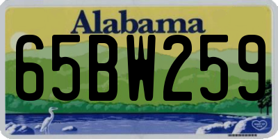 AL license plate 65BW259