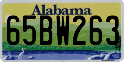 AL license plate 65BW263