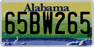 AL license plate 65BW265